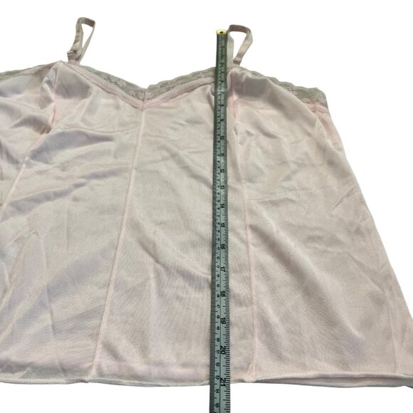 Vintage Lace Trim Vneck Cami Powder Pink Size Medium Coquette Dainty - Picture 7 of 7